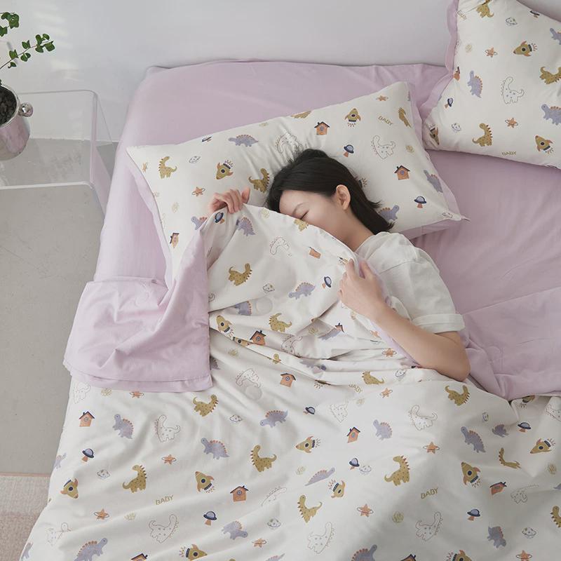 印花风丝滑天丝棉夏凉被田园冰丝空调被凉感大豆夏被床单四件套