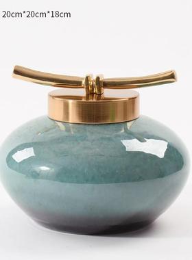 70yf新中式摆件陶瓷罐博古架展示柜样板间家居办公室酒柜软装饰品