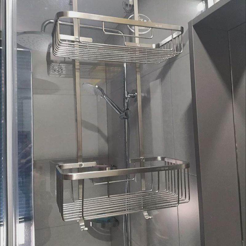 淋浴房免打孔壁挂钢板置物架浴室洗手间304不锈钢双层冲凉房挂篮,家装主材,卫浴五金组合套装/挂件套餐,淘宝优惠券,粉丝福利购,淘宝优惠卷