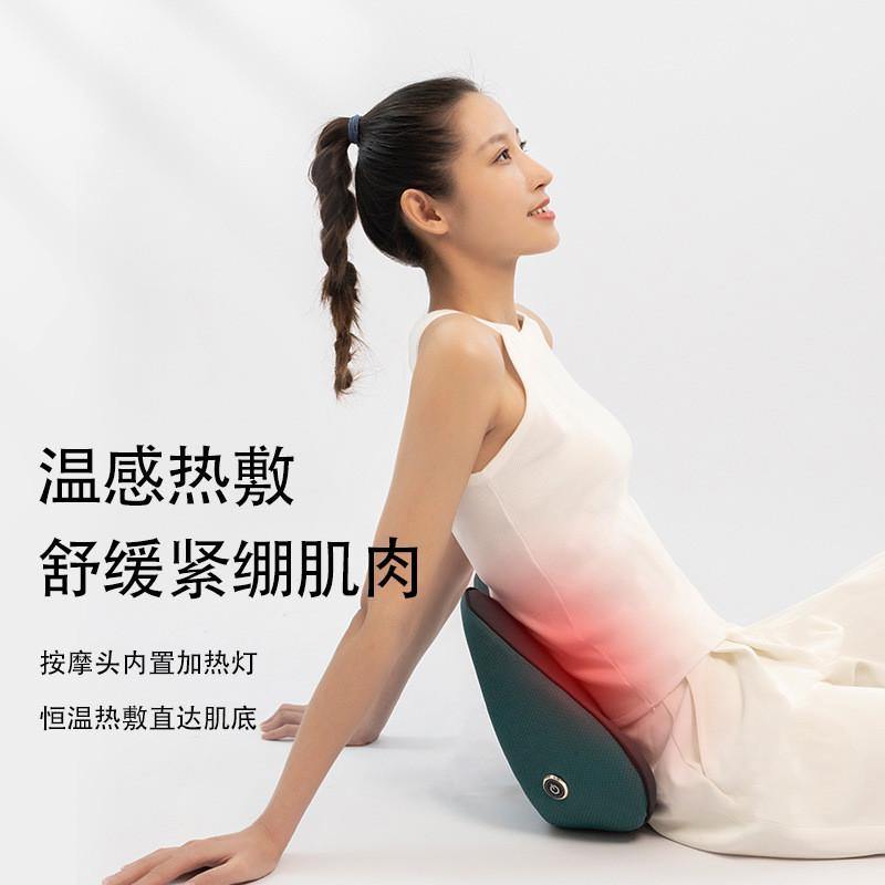 腰部按摩器腹部热敷腰车载家用背部颈部揉捏全身按摩腰背靠按摩器