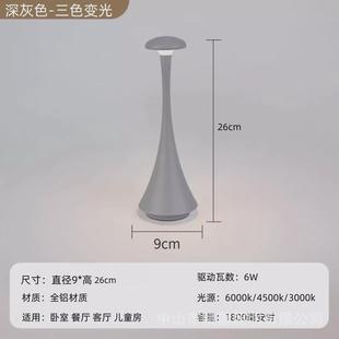 饰台灯 跨境台灯床头灯轻奢铝材灯高质感卧室小夜灯室外充电便携装