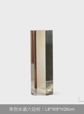 现代简约轻奢烟灰色创意几何体摆件桌面售楼处软装饰品样板房摆设