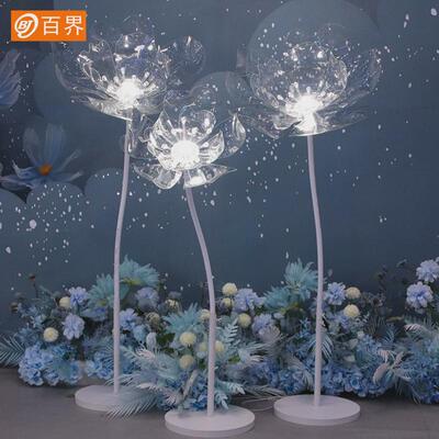 百界婚庆道具铁艺亚克力路引花婚礼t台布置舞台迎宾花朵装饰摆件