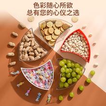 大容量旋转果盘家用客厅茶几年货干果糖果盒零食摆放盘分格密封盒