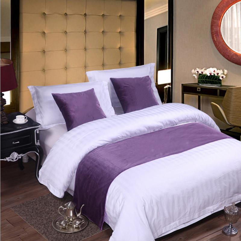 9WOR宾馆酒店民宿床上用品中新中式酒店床旗床尾巾床尾垫整套套装