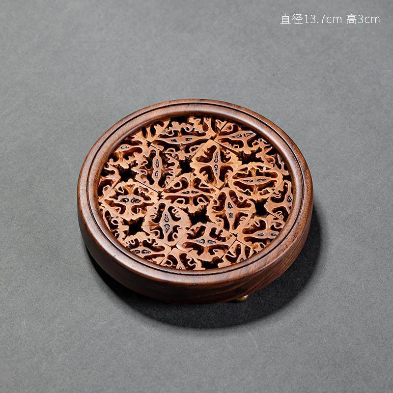 核桃胡桃木壶承底座复古圆形功夫茶垫杯托茶台壶托隔热垫茶道配件