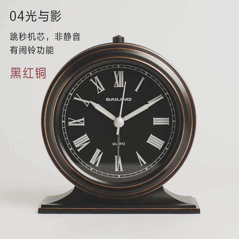 alj6【】复古风格座钟古风闹钟卧室中怀旧钟表装饰摆