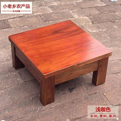 小老乡 实木四方小茶桌架子花盆小供桌音响电视垫高鱼缸支架飘窗
