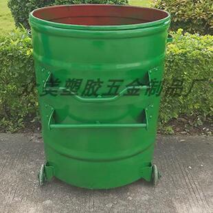 iyr7铁垃圾桶户外大号收集桶市政小区环卫挂车圆铁通金属