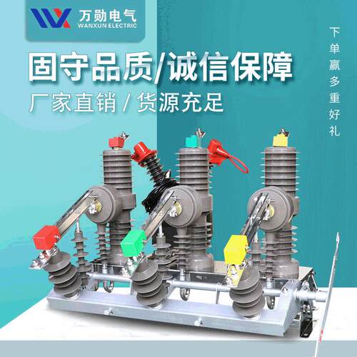 万勋10KV高压真空断路器ZW32-12FG/630A户外柱上分界开关看门狗
