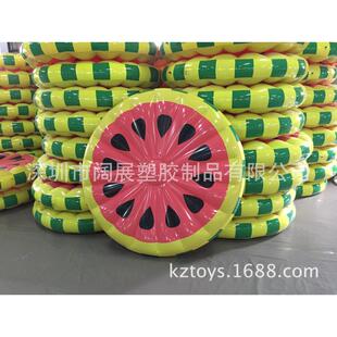 厂家现货pvc充气西瓜浮排柠檬浮排菠萝浮排浮床游泳圈