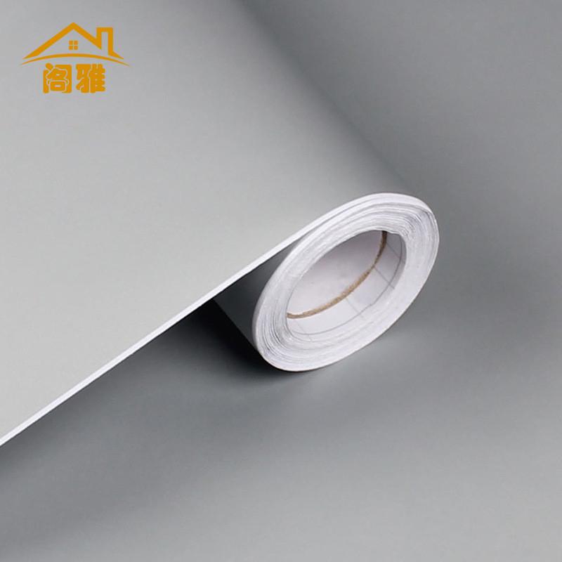 纯色PVC加厚墙纸自粘壁纸卧室背景墙壁装饰防水宿舍家具翻新贴纸