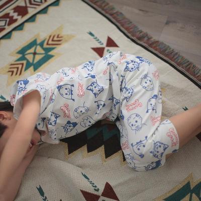 新款现货儿童棉睡衣夏中小童短袖套装家居服男女童薄款治原田
