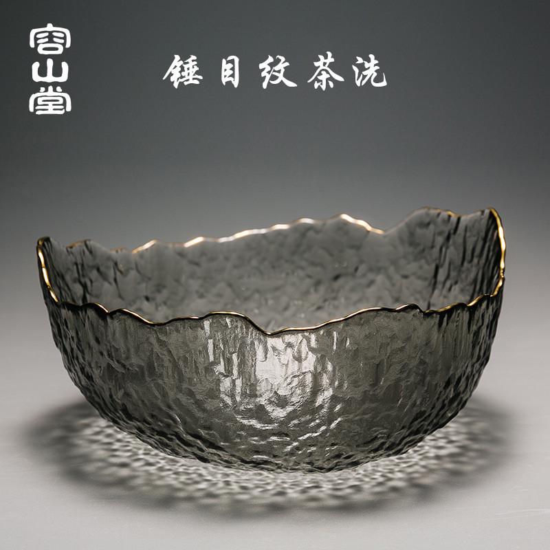 eq4f玻璃茶洗水水洗杯洗笔洗茶水桶大号盂茶渣桶茶道零配件茶具