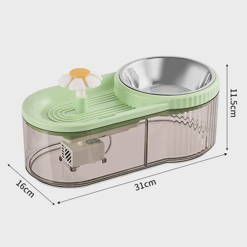 猫咪自动喂食器饮水机大容量小花饮水器一体流动水狗喝水宠物用品