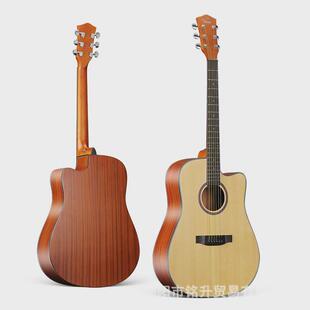 单板吉他工厂直销海浪帆船雕花花芯杉木桃云玫瑰木全单41寸40寸