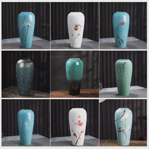 景德镇陶瓷花瓶摆件客厅插花现代简约玄关装饰品水培花器家居摆件
