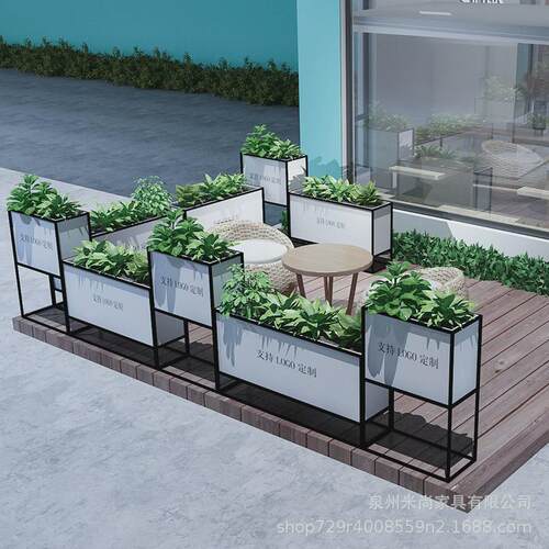 简约组合花箱移动花坛户外铁艺花箱花槽室外市政商业街售楼部