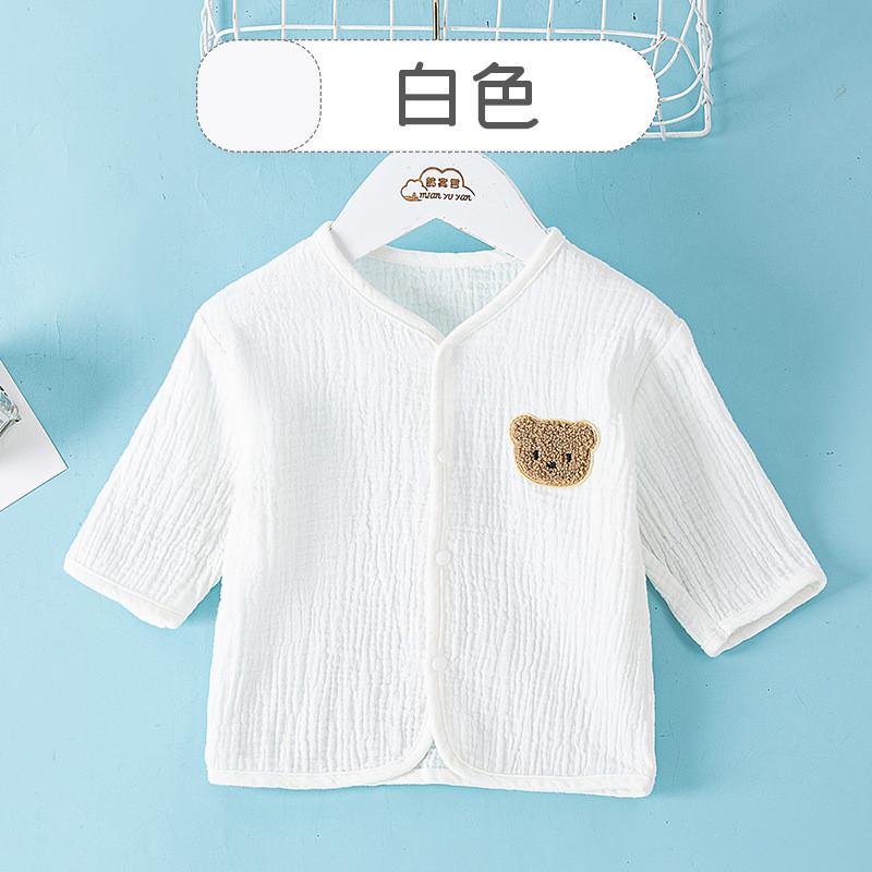 纯棉纱布连体衣服新生婴儿短袖夏季薄款哈衣男女宝宝睡衣夏装爬服