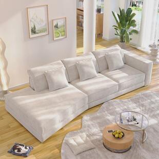 意式布达佩斯布艺沙发磨砂网红客厅异型转角沙发组合家用办公家具