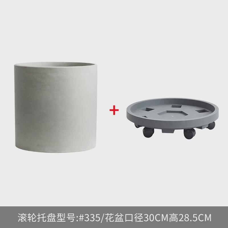 日式水泥花盆大极简高档龟背竹北欧柠檬树简约客厅高级感盆栽透气