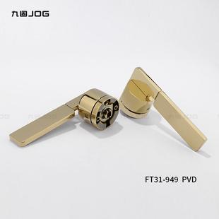 锁具家用分体执手 九固黑色锌合金静音房间木门锁简约卧室门锁美式