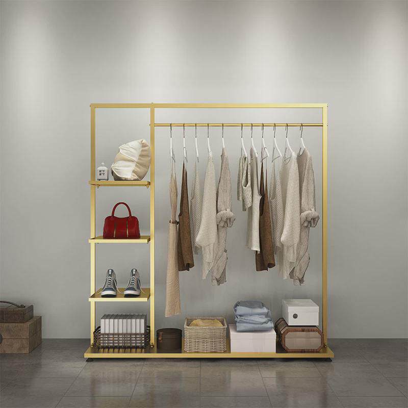 北欧卧室衣帽架落地铁艺家用收纳衣帽陈列架简约时尚服装店展示架