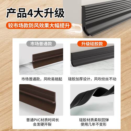 ll门缝门底密封条房间隔音条门底下挡风门贴缝隙挡条防风贴胶条神