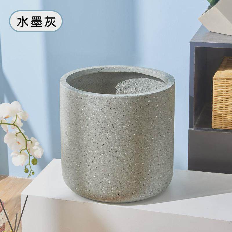 镁泥花盆简约室内外客厅商场圆球落地大号绿植盆栽水泥