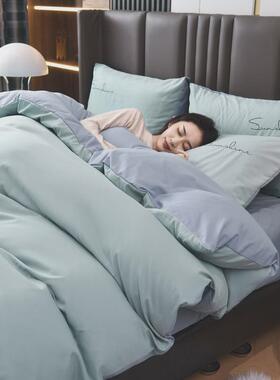 55n2纯x2米3被套单件水洗棉被罩单人被单150x200cm四件套非米