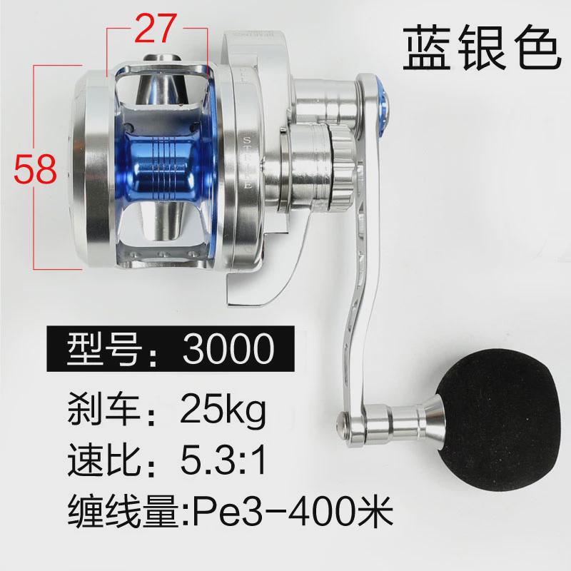 牛小金全金属慢摇铁板轮鼓轮eco2030大物船钓轮近海25kg海钓轮