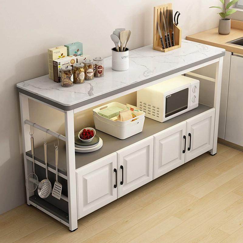 岩板厨房置物架操作台落地家用柜门置物架微波炉烤箱储物柜双层桌,厨房/烹饪用具,厨房置物架/置物柜/角架,淘宝优惠券,粉丝福利购,淘宝优惠卷
