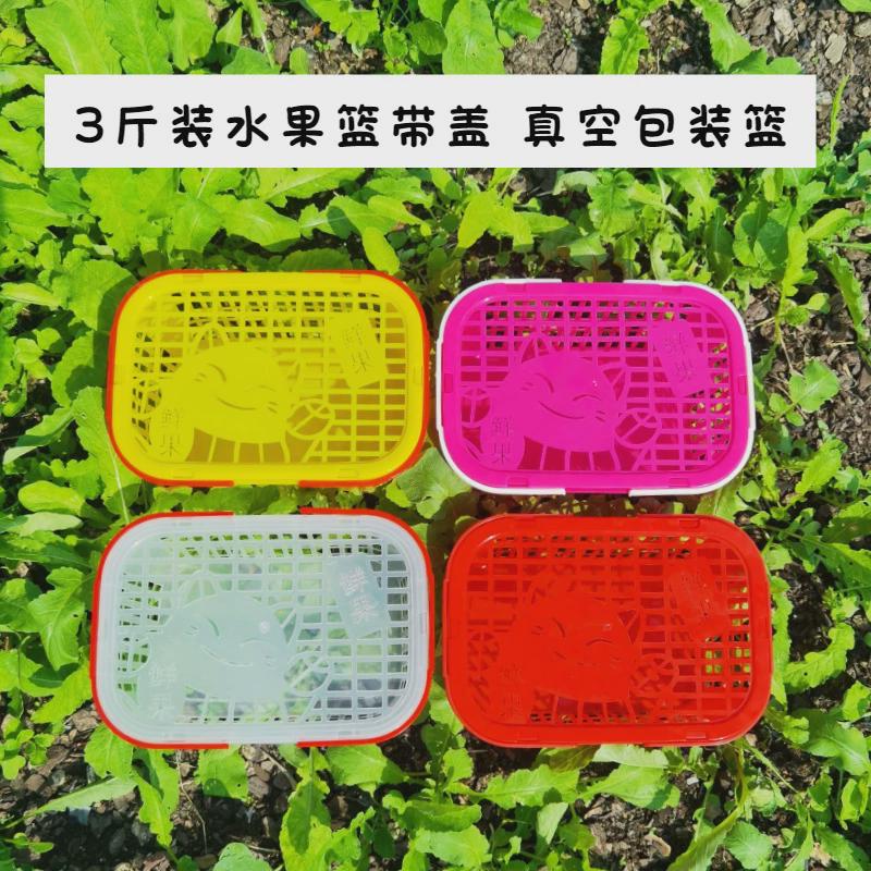 6b763斤塑料杨梅篮子草莓篮手提水果篮龙眼筐筐荔枝篮子真空包装