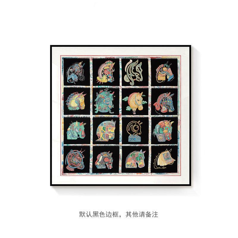 现代简约艺术北欧装饰画仕客厅壁画玄关过道轻奢挂画方形高级感图片