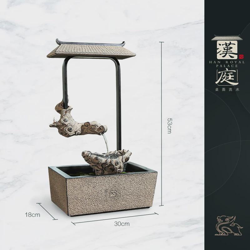 创意流水摆件循环水加湿喷泉水景倒流香客厅玄关办公室桌面装饰品