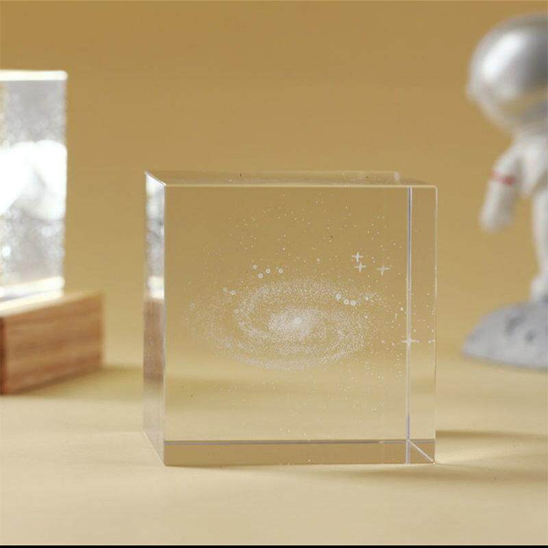 40506080水晶方体内雕摆件银河太阳系云朵艾莎方体麋鹿礼品