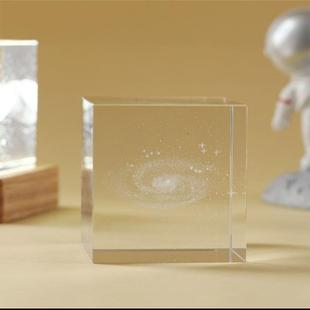 40506080水晶方体银河麋鹿内雕太阳系云朵艾莎方体摆件礼品