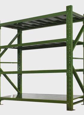 军绿色货架仓库加厚物资重型库房家用储藏室地下轻中型营房置物架