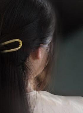 u型发簪古风汉服发饰高级感发钗简约现代钗子双插盘发神器簪子女