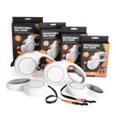 款 牵引绳狗狗遛狗绳反光牵引带橙色自动伸缩牵引器宠物狗绳