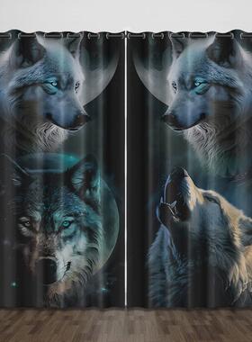 高经密遮光窗帘布定制月光银狼黑丝层窗户遮阳款防锈打孔挂钩布帘