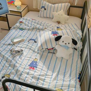 ins针织棉夏凉被大豆被空调被夏被卡通儿童宝宝成人单双人被子