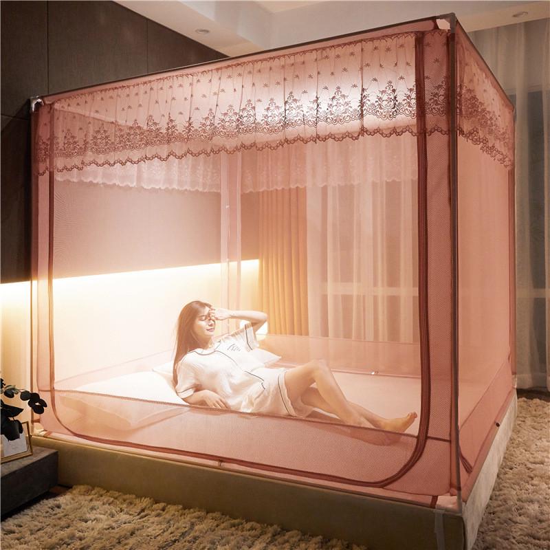 欧式拉链防摔蚊帐蒙古包家用儿童款1.5米1.8m1.2床支架宫廷公主风