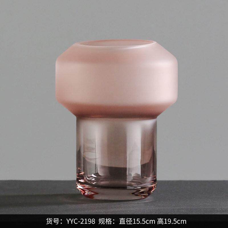 bestwest咖啡粉色磨砂玻璃小花瓶家居客厅水培插花软装饰品摆件,家居饰品,装饰摆件,淘宝优惠券,粉丝福利购,淘宝优惠卷