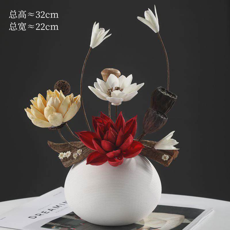 莲蓬干花真花摆件轻奢餐桌家居花束清新禅意装饰花