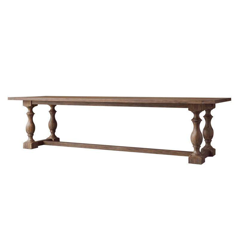 美式复古工作台家用客厅餐桌椅组合会议桌办公桌欧式简约实木长桌