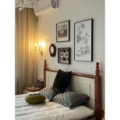 客厅小众日料店背景组合挂画 饰画中式 eq4f曲腿馬法式 风书房艺术装