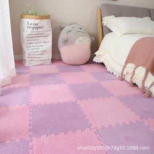 2F拼接地垫绒面泡沫爬爬垫卧室满铺可爱地毯大面积可裁剪减震垫