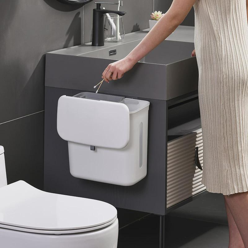 垃圾桶厨房悬挂式干湿分离收纳壁挂厨余桶家用带盖桶清洁纸篓桶