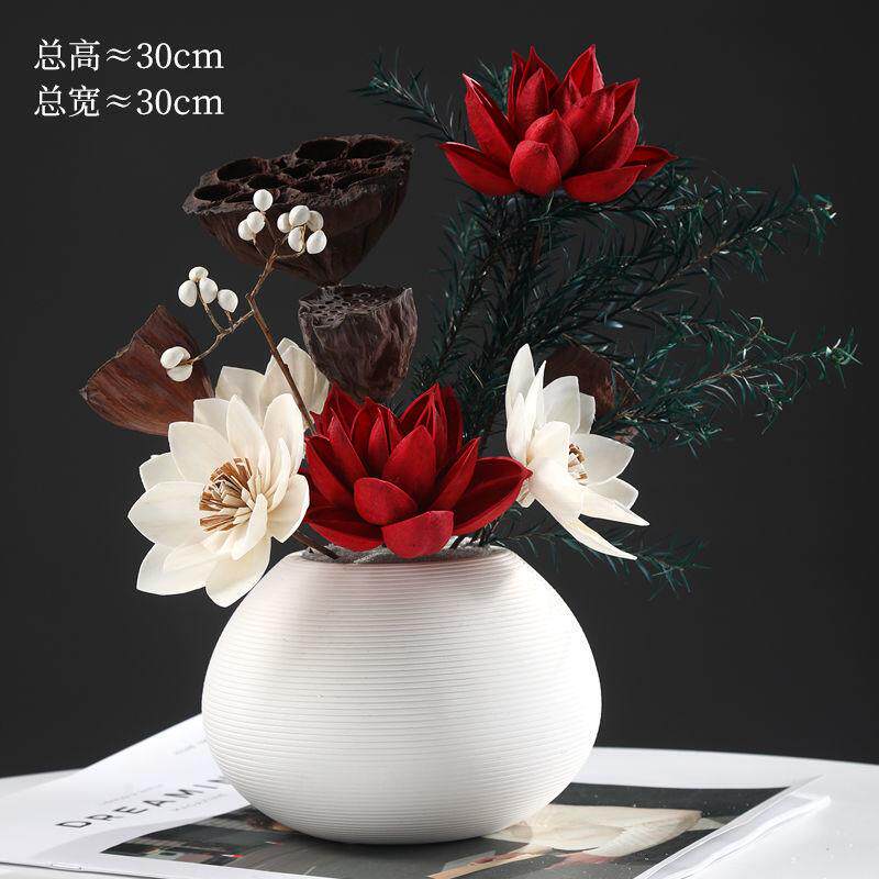 莲蓬干花真花摆件轻奢餐桌花束家居清新禅意装饰花